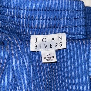 NWOT Joan Rivers Blue gathered waist Straight Leg with pockets front and back